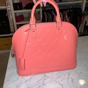 Louis Vuitton Alma Monogram Vernis MM Pink Patent Leather